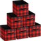6 Pcs Buffalo Plaid Storage Bins Christmas 10'' Buffalo Plaid Foldable Fabric Storage Cube with Handles Christmas Basket Storage Box Organizers for Toys Shelf Closet Home Gift(Red and Black)